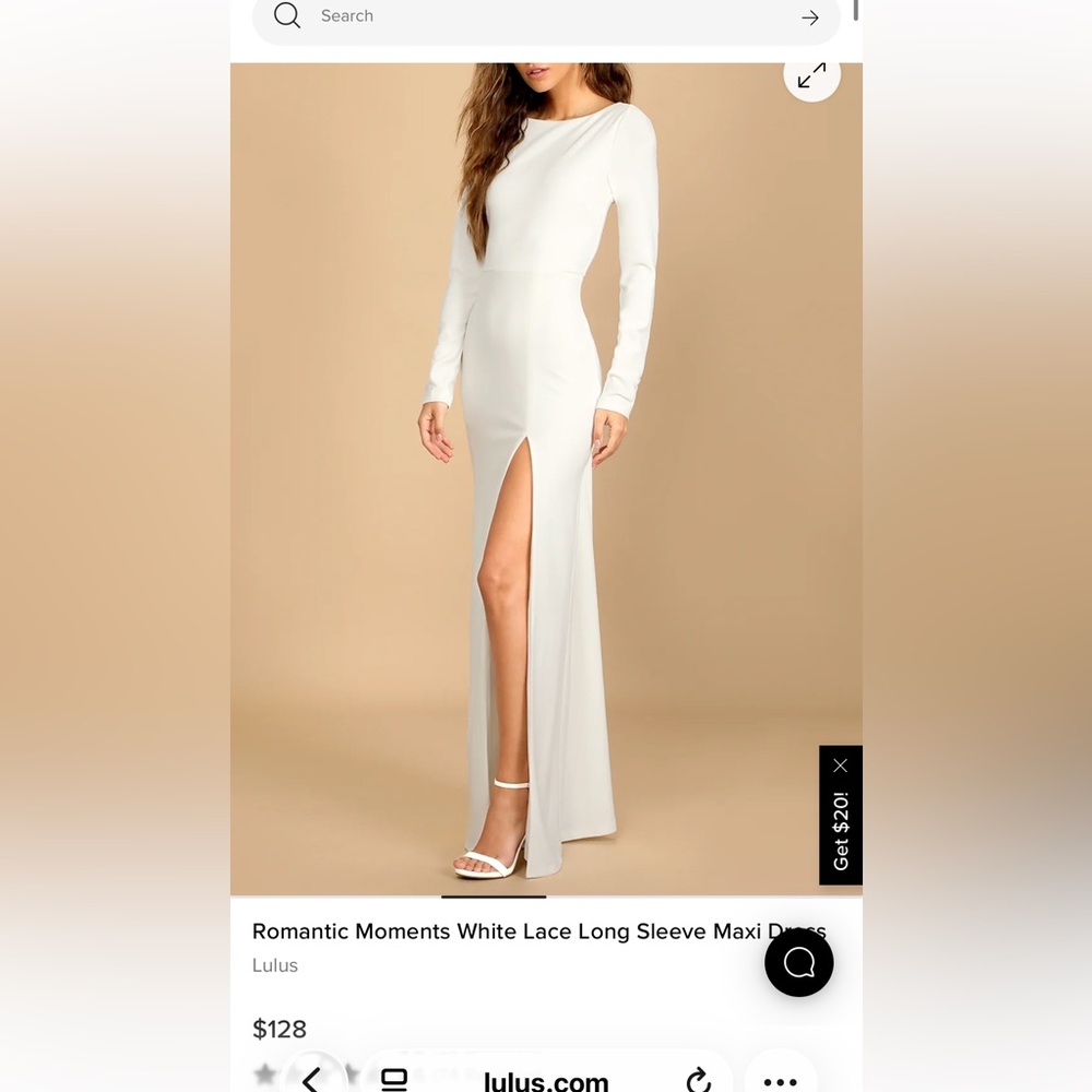 Lulu's Classic White Long Sleeve Dress